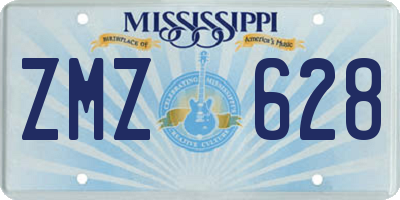 MS license plate ZMZ628