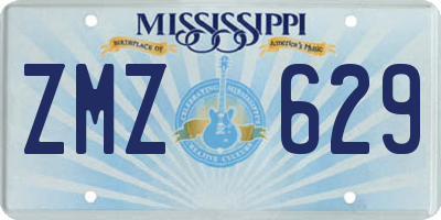 MS license plate ZMZ629