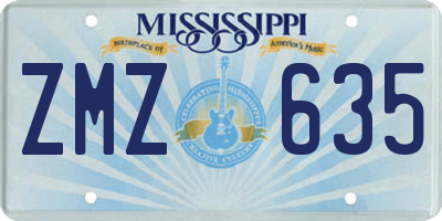 MS license plate ZMZ635