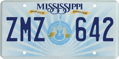 MS license plate ZMZ642