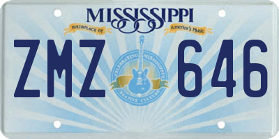MS license plate ZMZ646