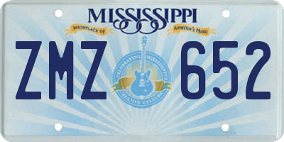 MS license plate ZMZ652