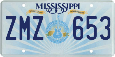 MS license plate ZMZ653