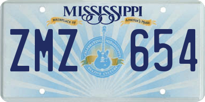 MS license plate ZMZ654