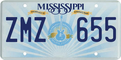 MS license plate ZMZ655