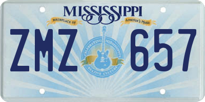MS license plate ZMZ657