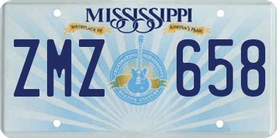 MS license plate ZMZ658