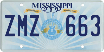 MS license plate ZMZ663