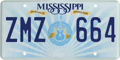 MS license plate ZMZ664