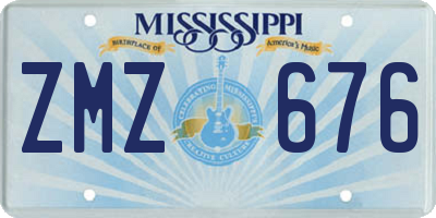 MS license plate ZMZ676