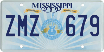 MS license plate ZMZ679