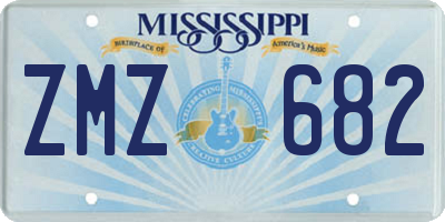 MS license plate ZMZ682