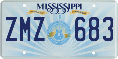 MS license plate ZMZ683