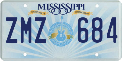 MS license plate ZMZ684