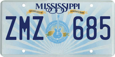 MS license plate ZMZ685