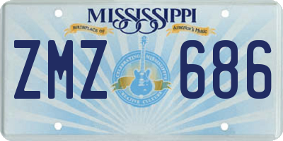 MS license plate ZMZ686