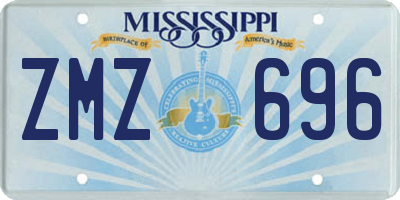 MS license plate ZMZ696
