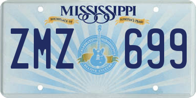 MS license plate ZMZ699