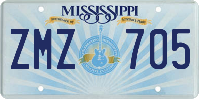 MS license plate ZMZ705