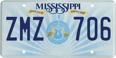 MS license plate ZMZ706