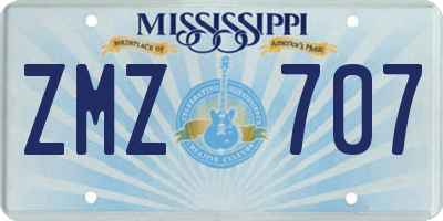 MS license plate ZMZ707