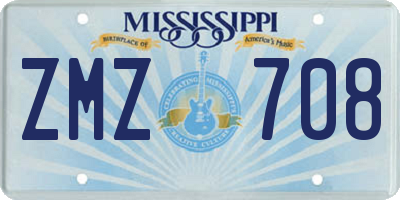 MS license plate ZMZ708