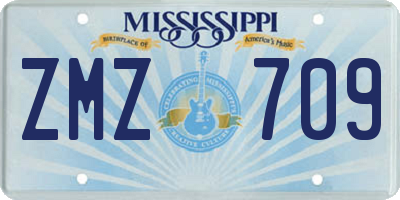 MS license plate ZMZ709