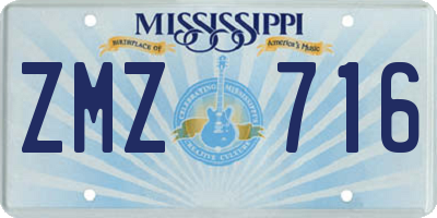 MS license plate ZMZ716