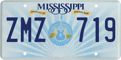 MS license plate ZMZ719