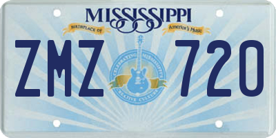 MS license plate ZMZ720