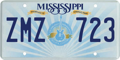 MS license plate ZMZ723
