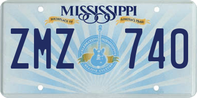 MS license plate ZMZ740