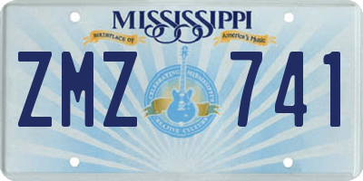 MS license plate ZMZ741