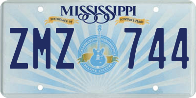MS license plate ZMZ744