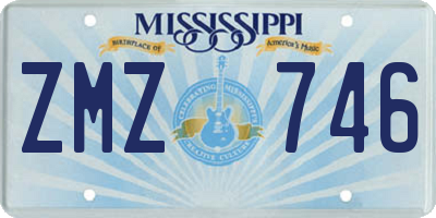 MS license plate ZMZ746
