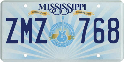 MS license plate ZMZ768