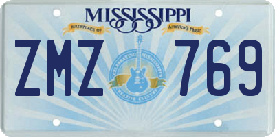 MS license plate ZMZ769