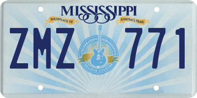 MS license plate ZMZ771