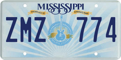 MS license plate ZMZ774