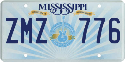 MS license plate ZMZ776