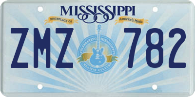 MS license plate ZMZ782