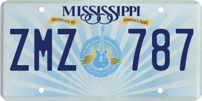 MS license plate ZMZ787