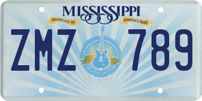MS license plate ZMZ789