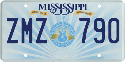 MS license plate ZMZ790