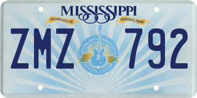 MS license plate ZMZ792