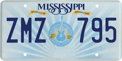 MS license plate ZMZ795