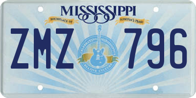 MS license plate ZMZ796
