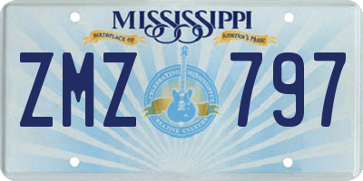 MS license plate ZMZ797