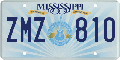 MS license plate ZMZ810