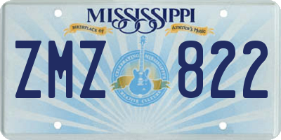 MS license plate ZMZ822